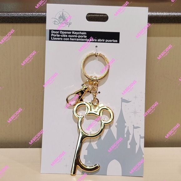 Disney Accessories - DISNEY PARKS MICKEY GOLD DOOR OPENER KEYCHAIN